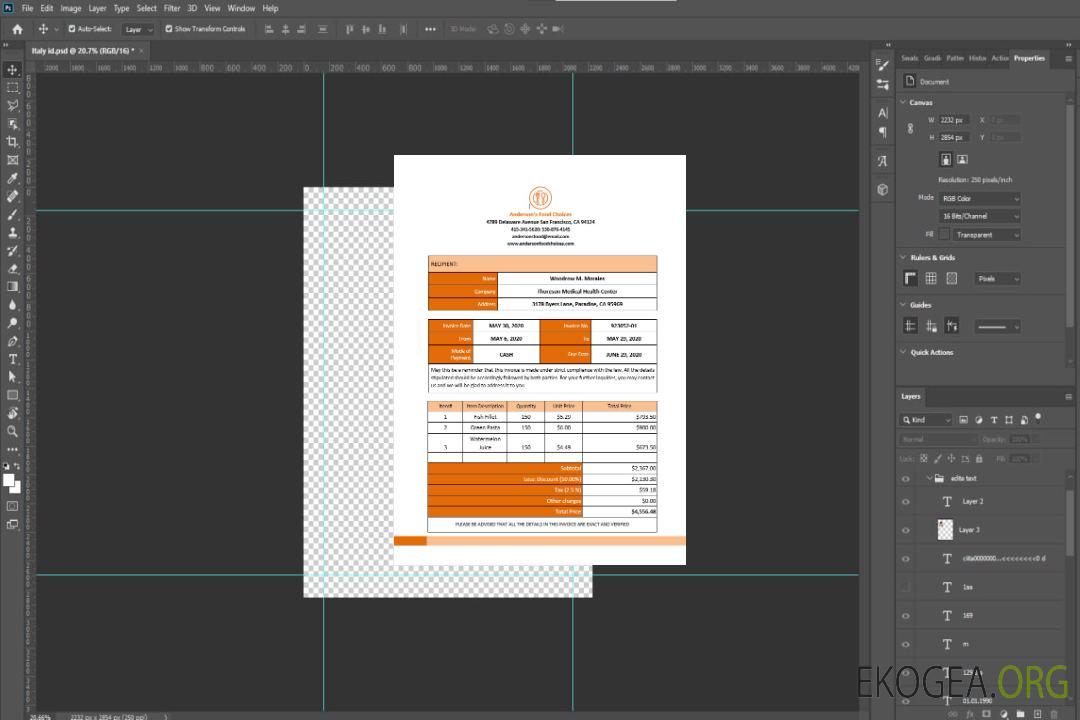 Exemple de modèle de facture de travail à domicile template